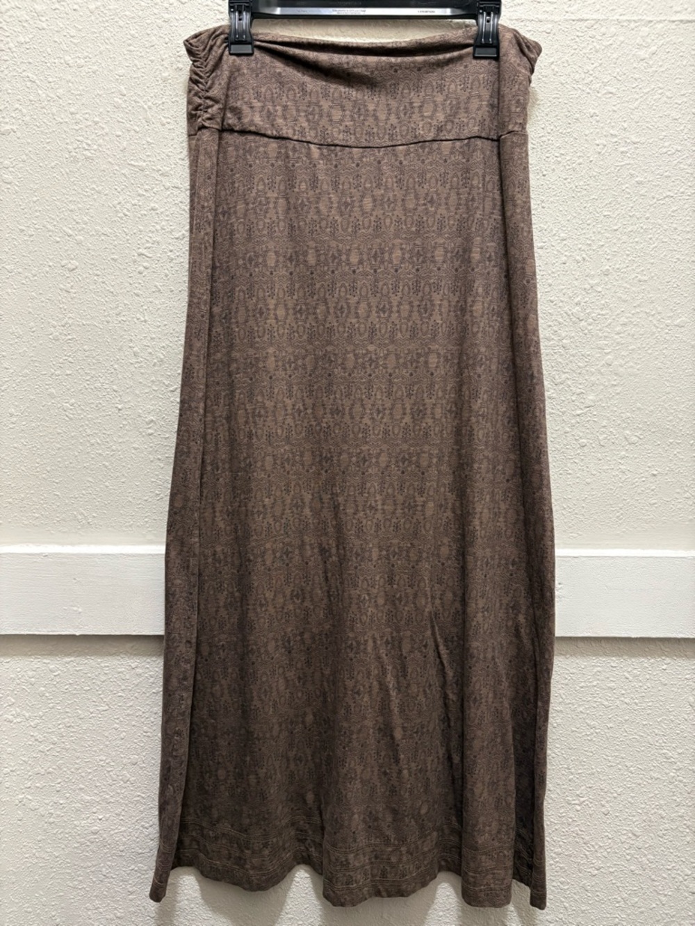 Toad&Co Brown with Navy Print Maxi Skirt Size M